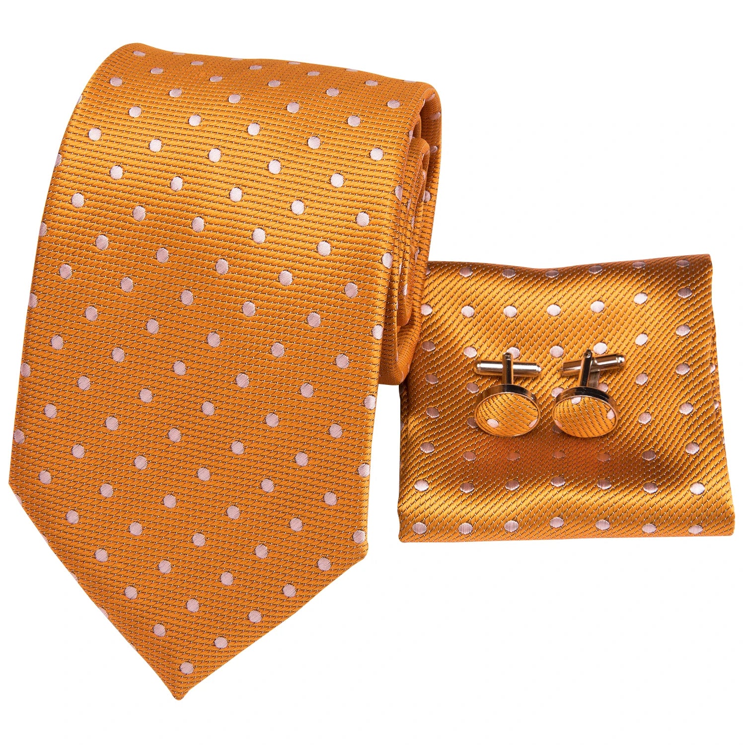 SN-3195  Classic Ties for Man Silk Tie Fashion Solid Dots Business Neck Ties for Men Cravat Wedding Party Orange Necktie