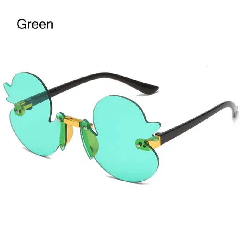 Fashion Children'S Sunglass Rimless Cartoon Duck Shape Sunshade Anti-Ultraviolet Glasses Party Decorative Glasses for Child Kids