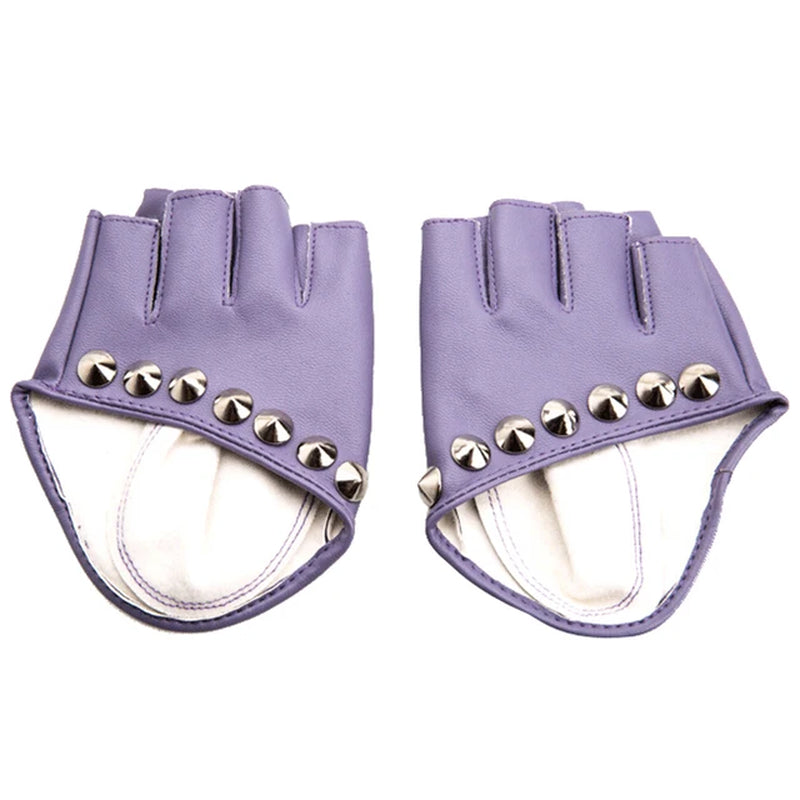 Female Gloves 2017 Fashion Women PU Leather Motorcycle Bike Car Fingerless Performances Gloves Fingerless Gloves for Fitness