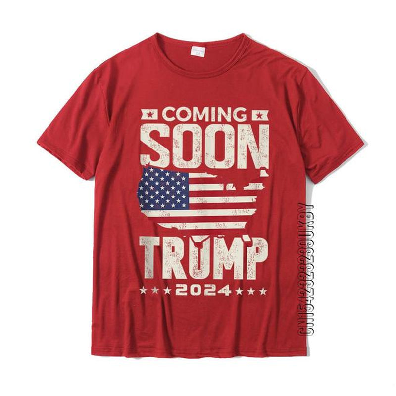 Funny Coming Soon Donald Trump 2024 Political Rally T Shirt Normal Tshirts Prevailing T Shirt Cotton Mens Gift