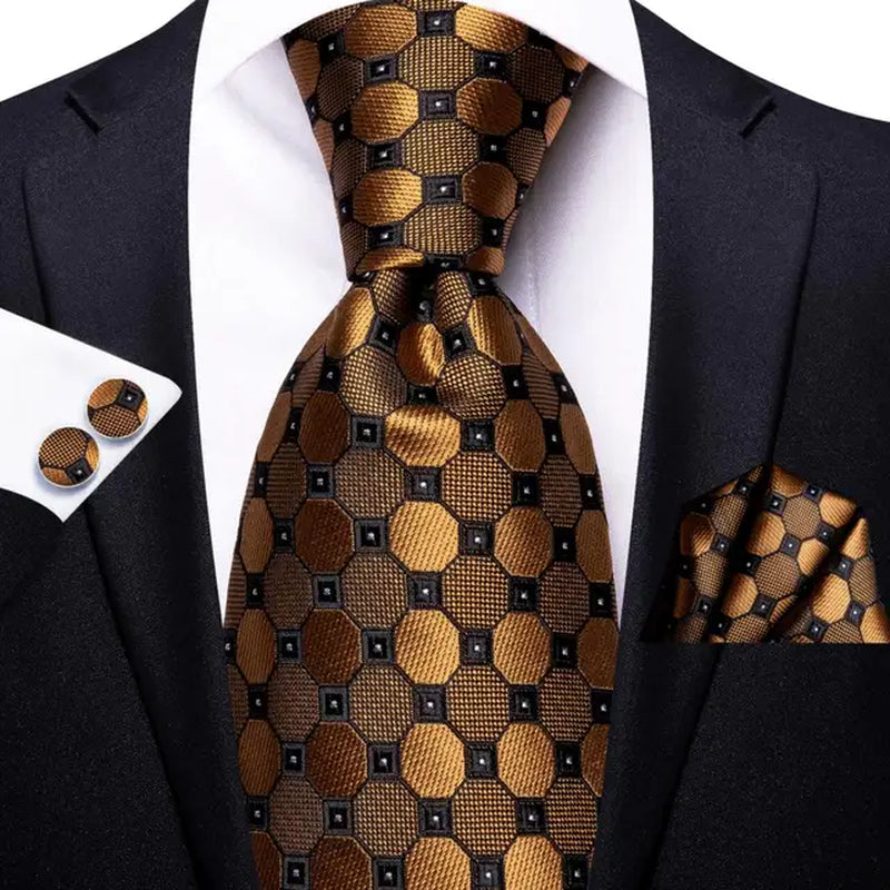 SN-3195  Classic Ties for Man Silk Tie Fashion Solid Dots Business Neck Ties for Men Cravat Wedding Party Orange Necktie