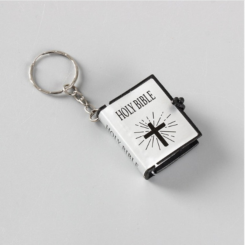 Mini HOLY Bible Keychain Religious Christian Jesus Cross Key Chain Women Prayer God Bless Gift Souvenirs Keyring