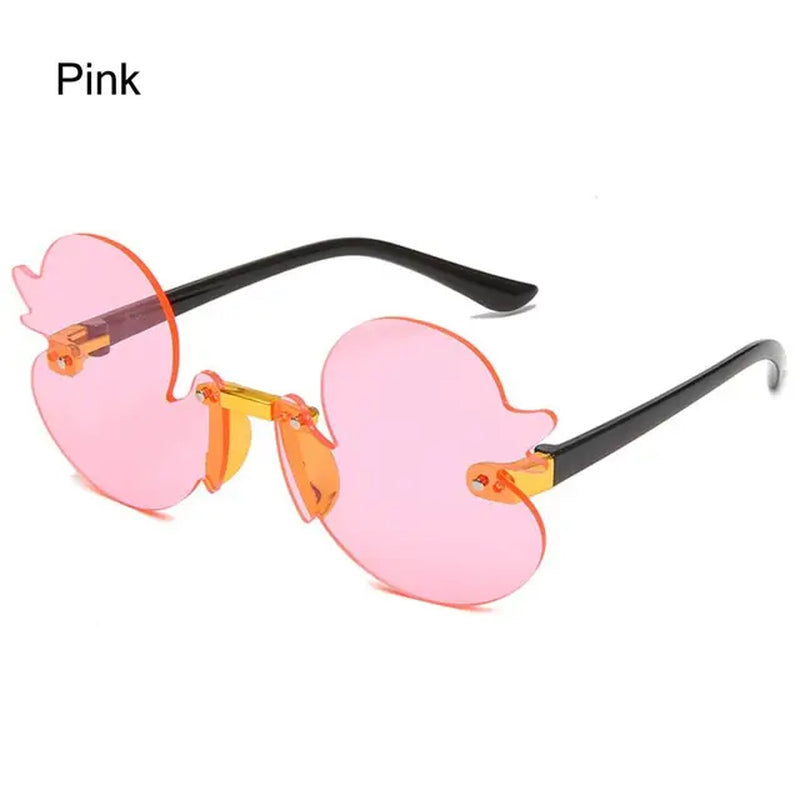 Fashion Children'S Sunglass Rimless Cartoon Duck Shape Sunshade Anti-Ultraviolet Glasses Party Decorative Glasses for Child Kids