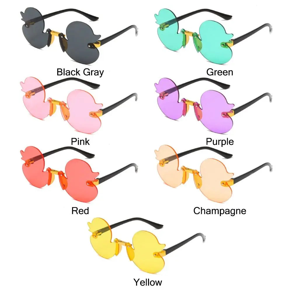 Fashion Children'S Sunglass Rimless Cartoon Duck Shape Sunshade Anti-Ultraviolet Glasses Party Decorative Glasses for Child Kids